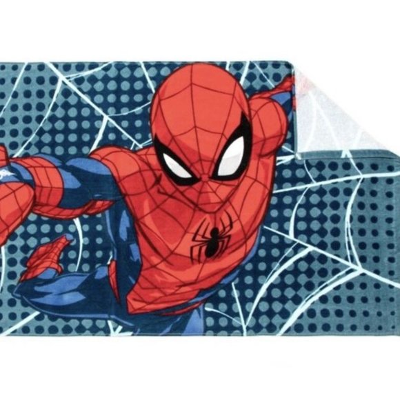 Marvel Spider-Man Oversized Bath Beach Towel Kids with Locker Loop Red Blue - Picture 4 of 9